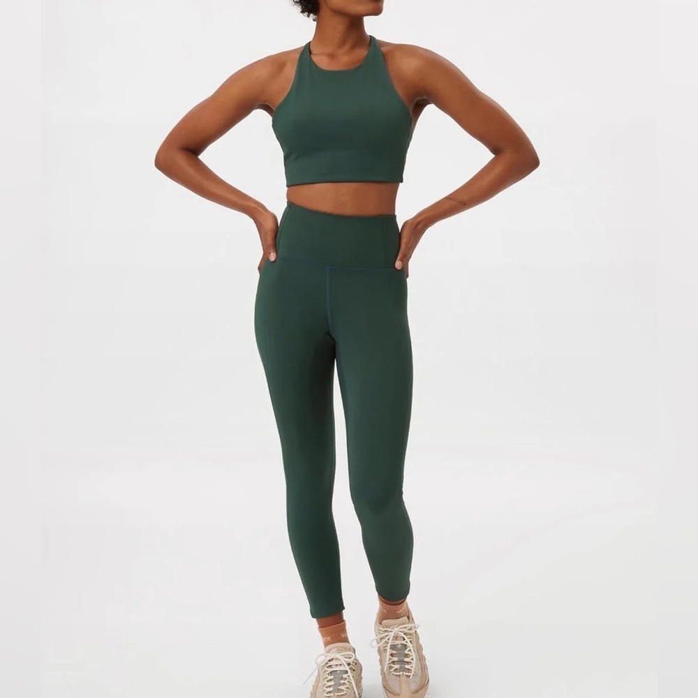 Girlfriend Collective Top + Bottom set in Moss